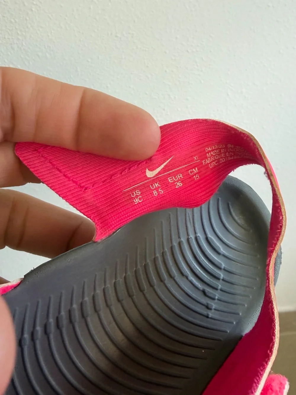 Nike Hot Pink and Gray  Youth Sport Sandals